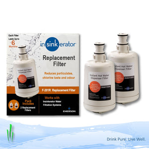 Replacement Water Filter Cartridges InSinkErator F-201R, (2-Pack)