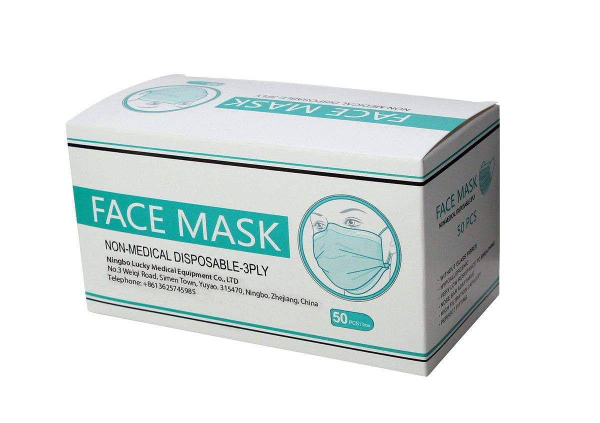 Personal Face Mask Cover - Color Blue 50 Pieces/Box by Ningbo Lucky Medical